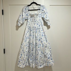 Hill House Nap Dress White/Blue XS